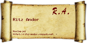 Ritz Andor névjegykártya